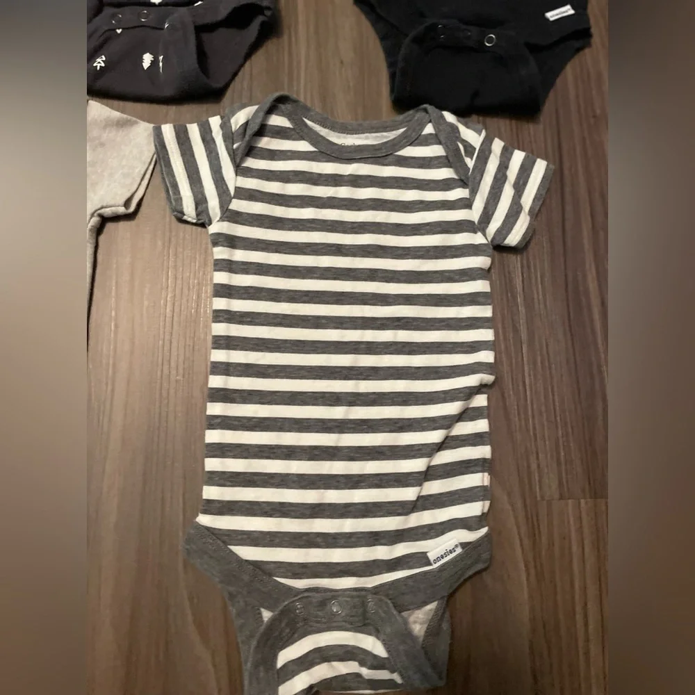 Gerber Assorted Baby Bodysuits - Orange, Black, Gray, White size 3/6M